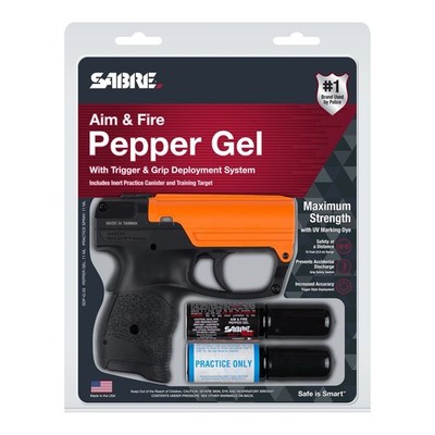 Sabre Aim & Fire Pepper Gel Trigger & Grip System Practice Canister Target 