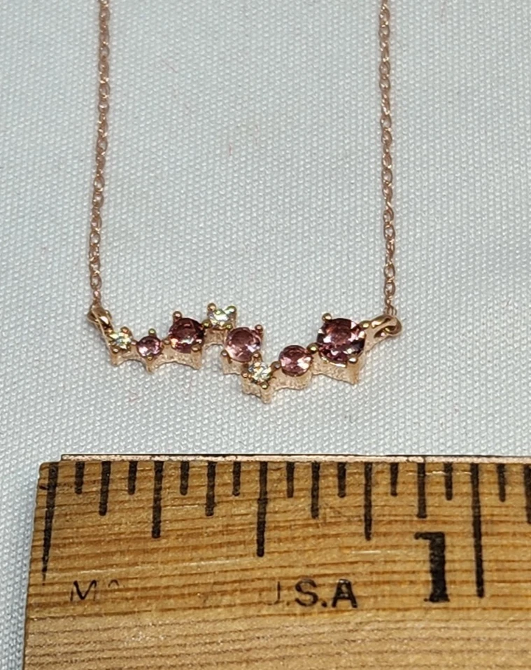 Hermoso Collar de Diamantes Turmalina Rosa Oro Rosa 10K LC Lauren Conrad - 18" Foto 2 de 3