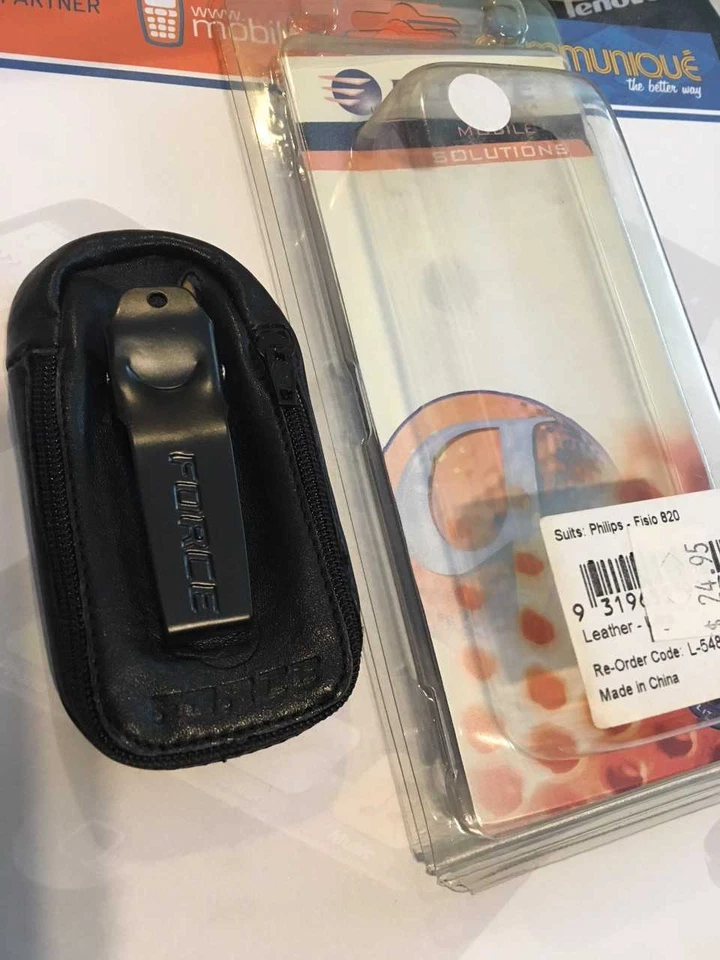 Philips Fisio 820 Ultra Funda de Cuero con Clip de Cinturón de Acero L-5482 Paquete Nuevo. Foto 3 de 3