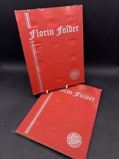FLORIN FOLDERS Red Part Complete 21 Coins Two Vintage Collectors Books