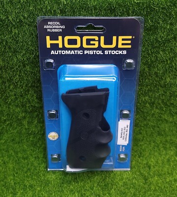 Hogue Beretta 92/96 Series Rubber Grip with Finger Grooves, Black - 92000