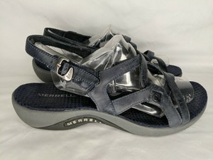 Merrell-Womens-Agave-Strappy-Sandals-Shoes-Size-9M-Navy-Leather-Casual-Strappy