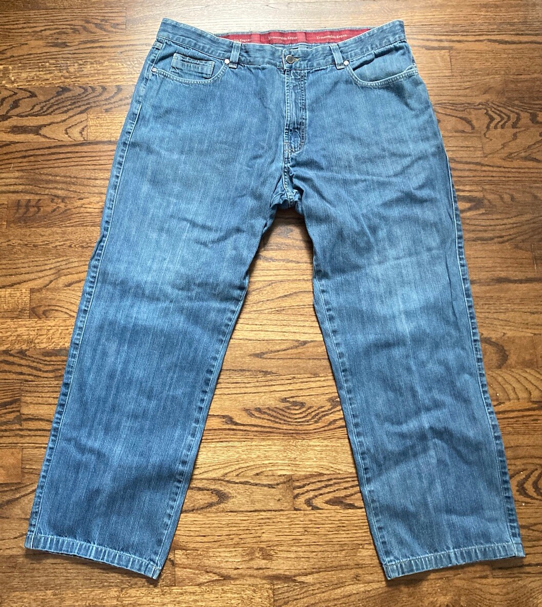 Milk 【新品未使用】Ermenegildo Zegna TRAVELL Vintage Ermenegildo Zegna Jeans Mens 42 Blue Denim Straight Leg