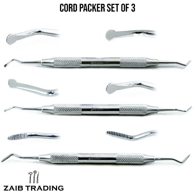 Dental Cord Packer Zahnfleisch Retraktion Atraumatische Platzierungsinstrumente 3er Set