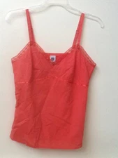 Gap Orange Coral Lined Side Zip Tank Top Women's Beaded Neckline Size XS