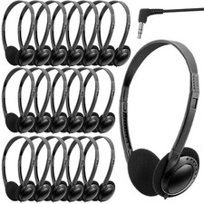 Classroom Headphones Bulk 20 Pack Kids School Students Wholesale Black