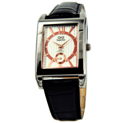 Q&Q Superior by Citizen Frauenuhr Damen Armbanduhr Quarzuhr Edelstahl Kunstleder