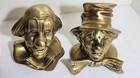 Solid Brass Clown Emmett Kelly & Clarabell Bookends / Door Stops (2) — photo 9