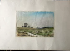 Franz Ehmke 1928-2018 DDR Painter Pastel Fields °Damaged Signed