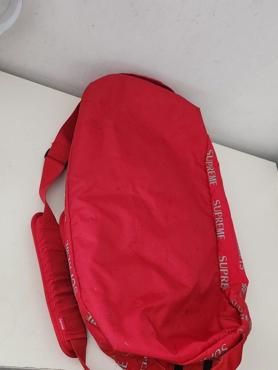FW16 Supreme 3M Reflective Repeat Duffle Bag Red bag Cordura