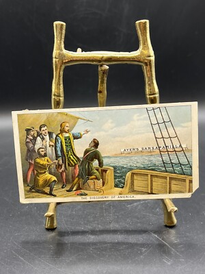 Vintage Ayers Sarsaparilla ''The Discovery Of America'' Columbus Ship Trading Card