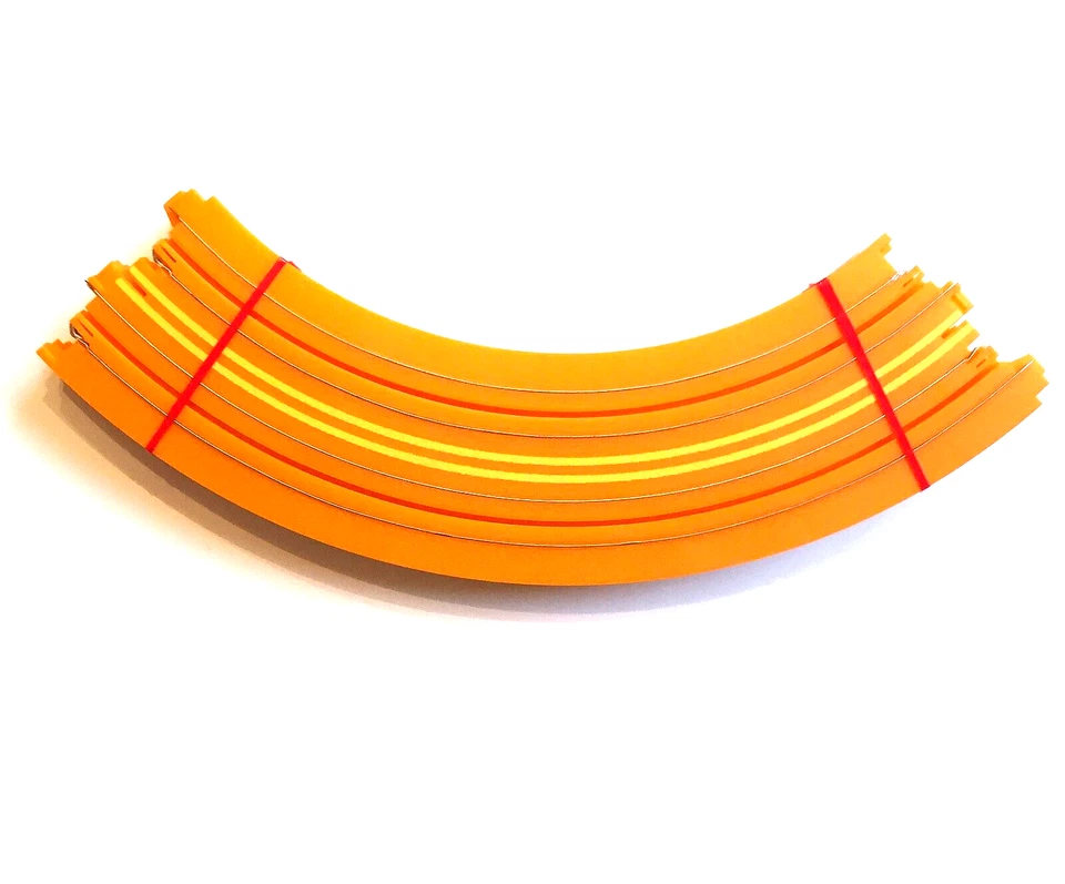 Auto World 4x NEW 9" Radius, 1/4 Curve, Hot Wheels Orange, Ho Slot Car Track NEW - Image 3 of 4