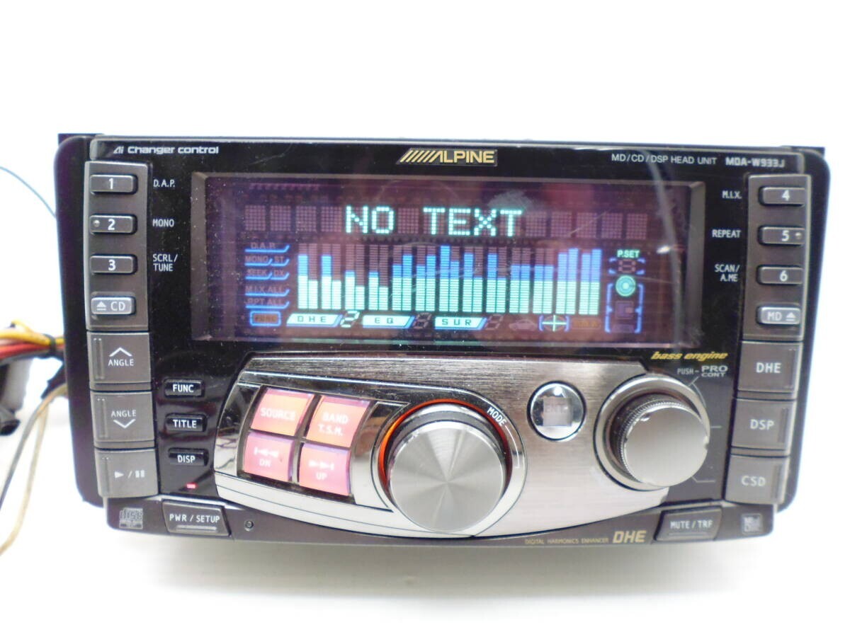 アルパイン　ALPINE MDA-W933J ALPINE MDA-W933J CD MD PLAYER AUX CAR AUDIO 2DIN used japan