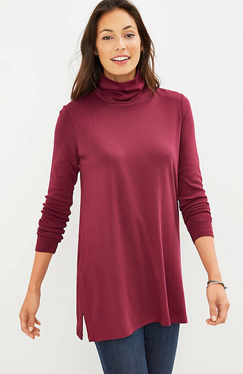 JILUKA ロンＴ J. Jill ~ 4X ~ NEW Perfect Pima Cotton Side-Vent Turtleneck