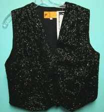 Nwt Black Sequin Vest Top- Jc Sequin Women Amazing Vest Size M Save Big !!!