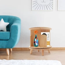 Bookshelf Organizer 360 Rotating Bookcase Storage Shelf Rack Floor Standing