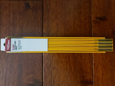 HYPER TOUGH 6 Foot Folding Wood Ruler SAE & Metric Scales Yellow Yard ...