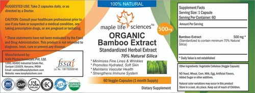 ORGANIC Bamboo Extract (70% Silica) - 500mg - AU Stock - Picture 2 of 2