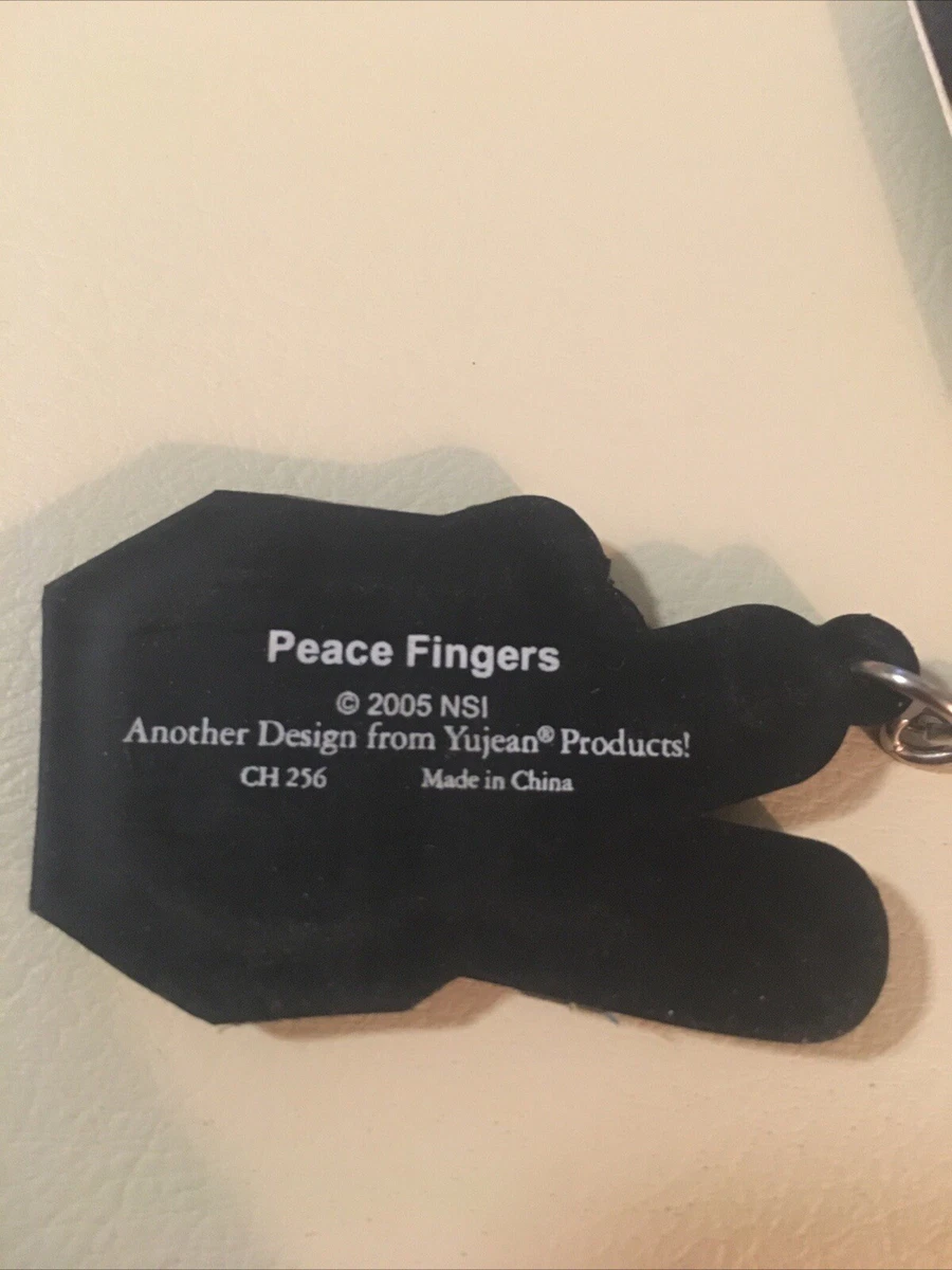 Peace Fingers keychain. New With Tag. Key ring. US Flag. Rubber