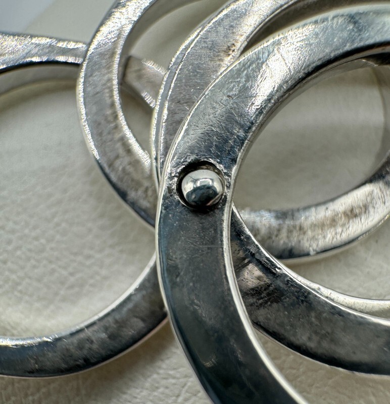 Rare Furla Multi-Ring Italian Sterling Silver Size 7 circa 2000's