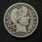 1915-D Barber Silver Quarter Fine + (bb18292)