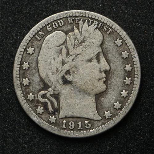 1915-D Barber Silver Quarter Fine + (bb18292)