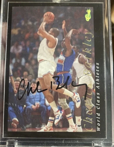 Charles Barkley Auto 1992 Classic World Class Athletes Embossed Score Board Seal