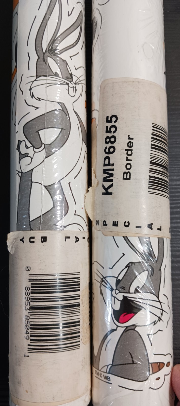 VTG LOONEY TUNES Bugs Bunny Tweety Marvin Wall Paper Border Set of 2 Cut Outs