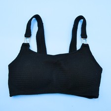 Victorias Secret XS - Medium Black Ribbed Pullover Wide Strap Padded Bikini Top