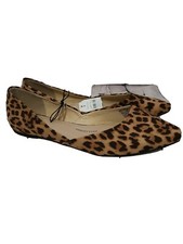Time  Tru Women's 9 Leopard Print Memory Foam Insoles Ballet Flats Shoes New