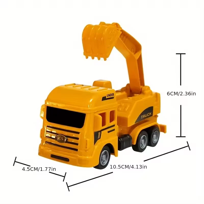 Set Giocattoli Cantiere Bambini Escavatore Camion Bulldozer Regalo Veicoli PVC - Immagine 4 di 4