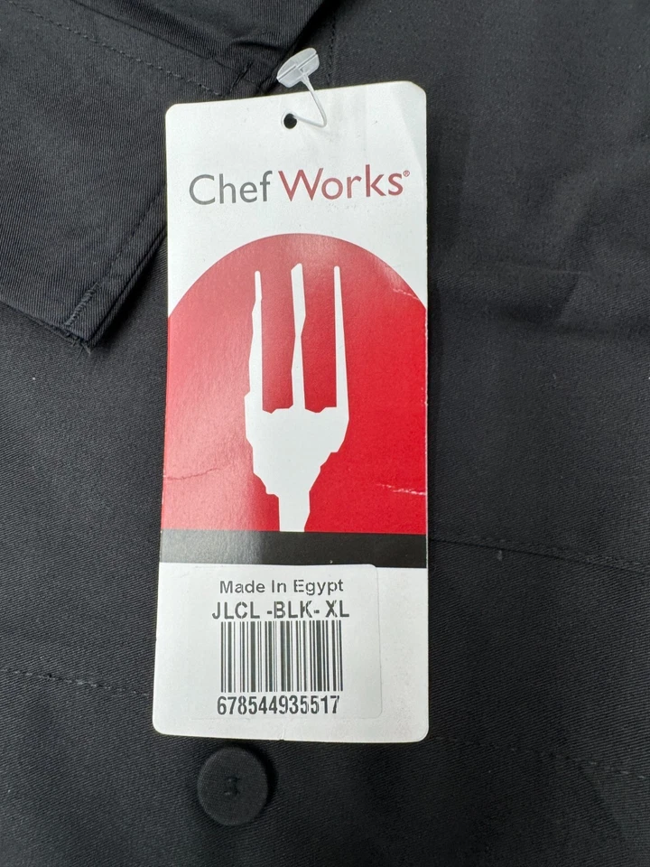 Chef Works Black 3/4 Sleeve Button Up Shirt Unisex Adults Size XL - Image 4 of 4
