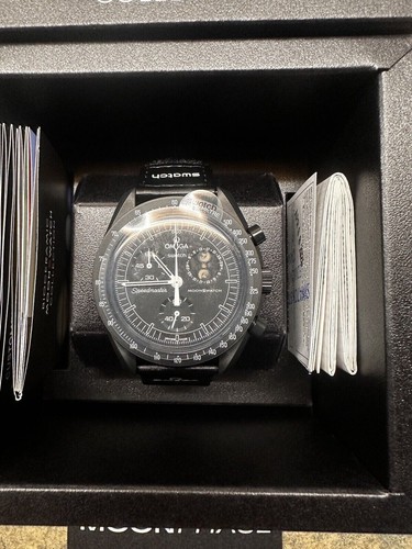 OMEGA x Swatch Black Snoopy Moonswatch New MOON Mission to Moonphase Speedmaster