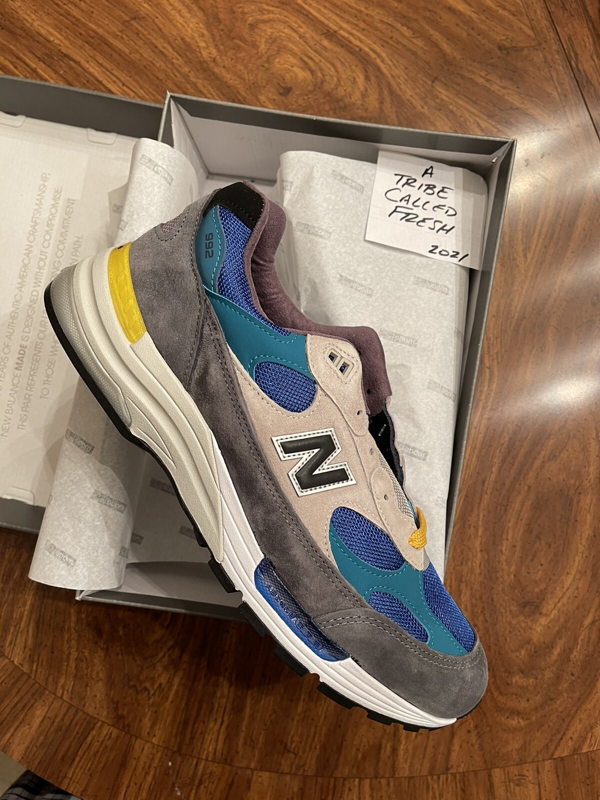 New Balance 992 Gray/Green/Tan 