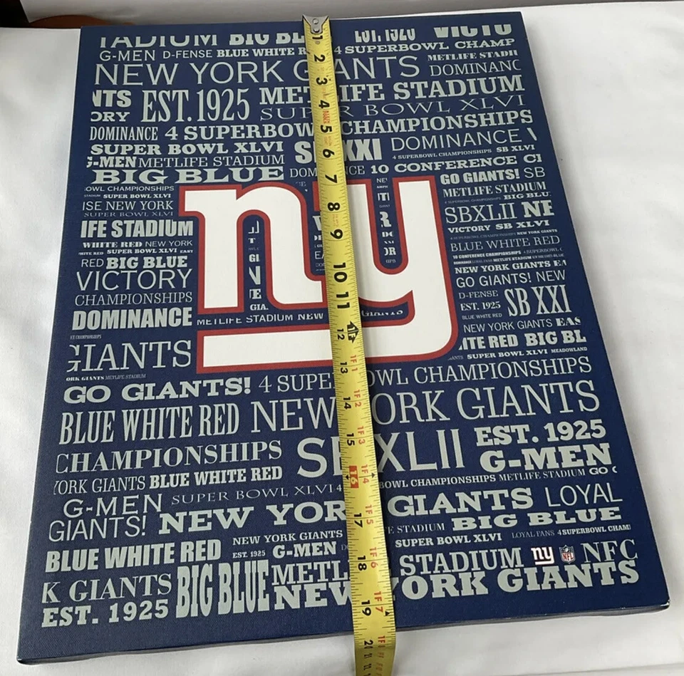 В рамке 20 X 15 New York Giants 4 раза Суперкубок чемпион/вымпел человек пещера/бар - Изображение 4 из 4