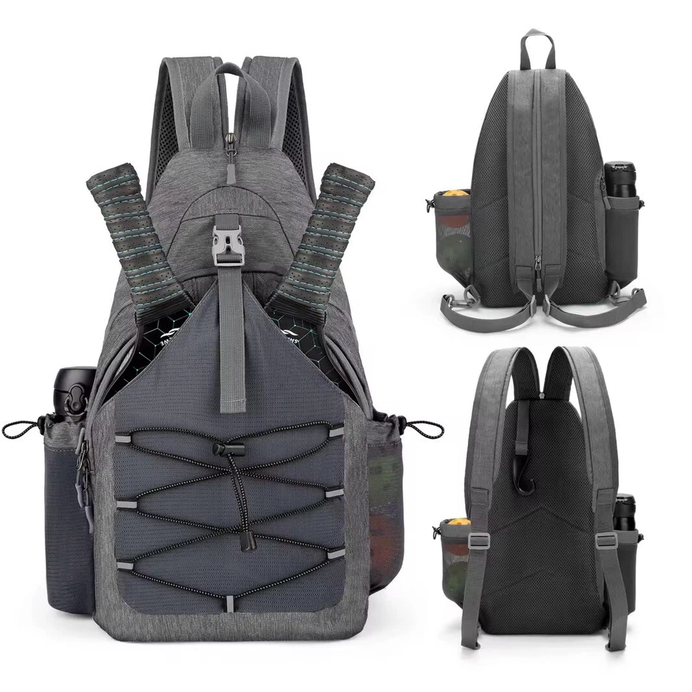 Pickleball Bag Backpack Or Crossbody Sling For Men Or Women Black Pickleball Bag Backpack Or Crossbody Sling For Men Or Women Black