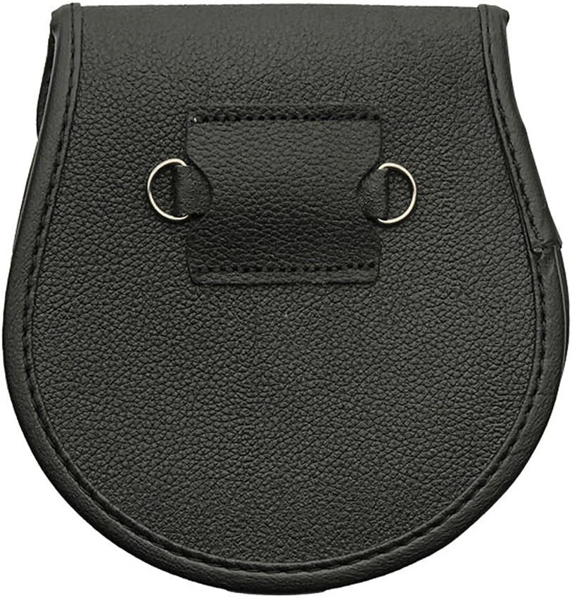 Thistle Sporran Silver Emblem With Black Leather Scottish-Highland Inspired - Image 2 of 2