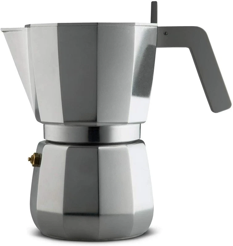 Espresso Coffee Maker Alessi DC06/9 FM Moka in Aluminium 9 Cups - INDUCTION
