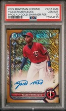 2022 Bowman Chrome 1st Yasser Mercedes #CPA-YMS Gold Refractor Auto #/50 PSA 10