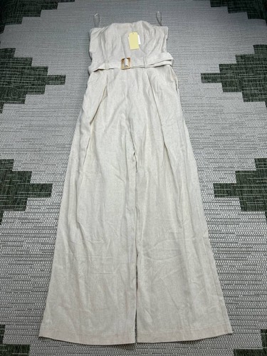 Monteau Los Angeles Jumpsuit Womens Medium Beige New