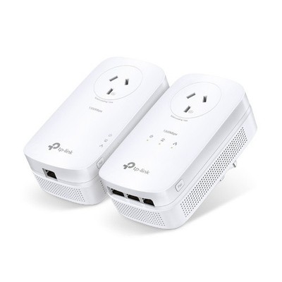 TP-LINK AV1300 GIGABIT PASSTHROUGH POWERLINE STARTER KIT GbE(3) 22 MIMO 3YR