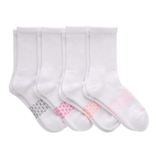 Hanes gepolsterte Absolute Active Crew-Socken für Frauen nahtlose Zehenpartie 4 Paar weiß... - Bild 2 von 5