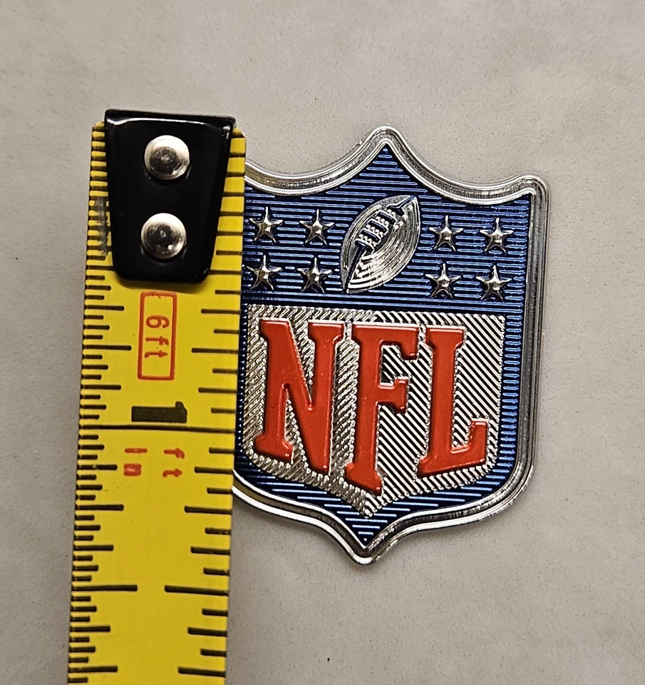 2 NFL Silver Vapor Untouchable Shield Plastic Jersey Football Patches Sew only - Image 2 of 4
