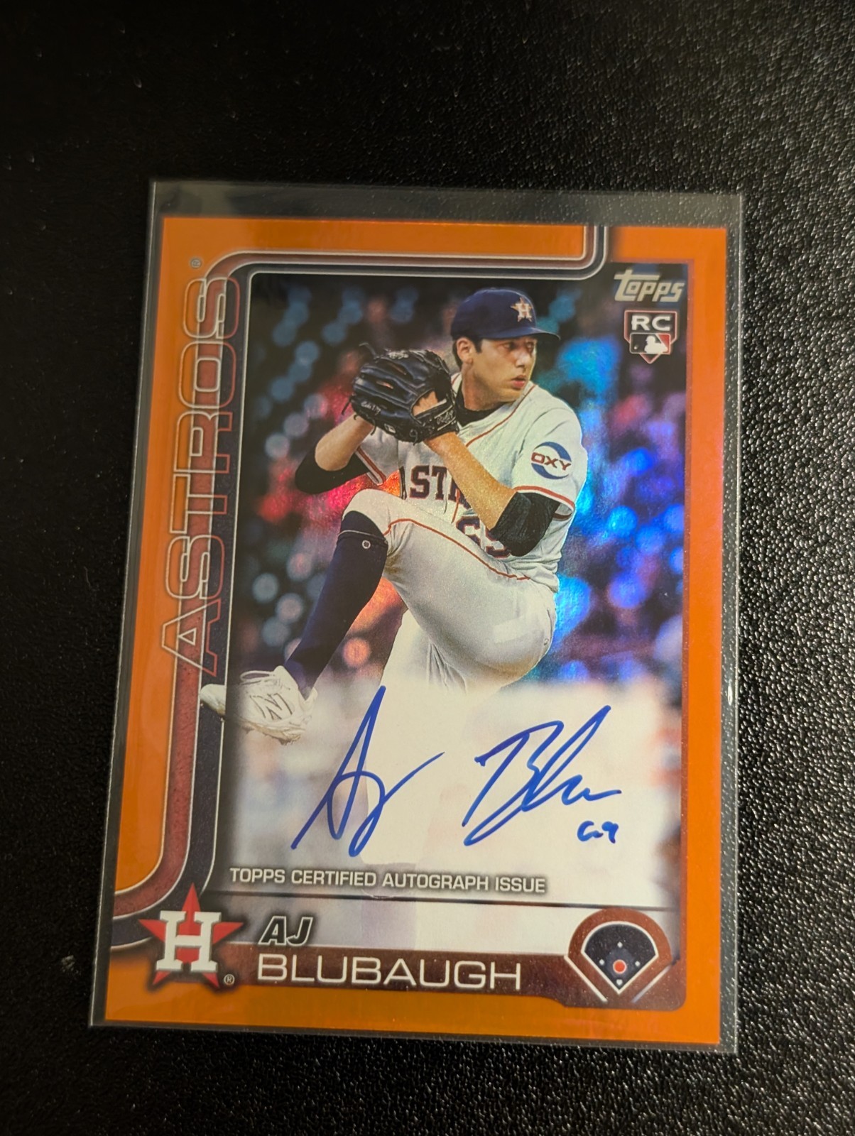 2025 Topps Update Rookie AJ Blubaugh 17/25 Real One Autograph Orange Hou Astros