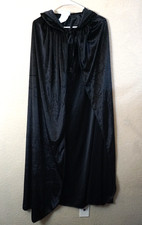 ROC party s/m czarna aksamitna welurowa długa czarna peleryna z kapturem