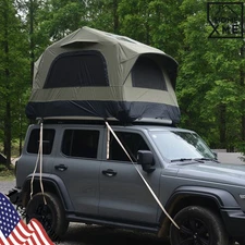 1-3 People Car Rooftop Tent Inflatable Roof Top Camping Tent w/ Ladder & Pump