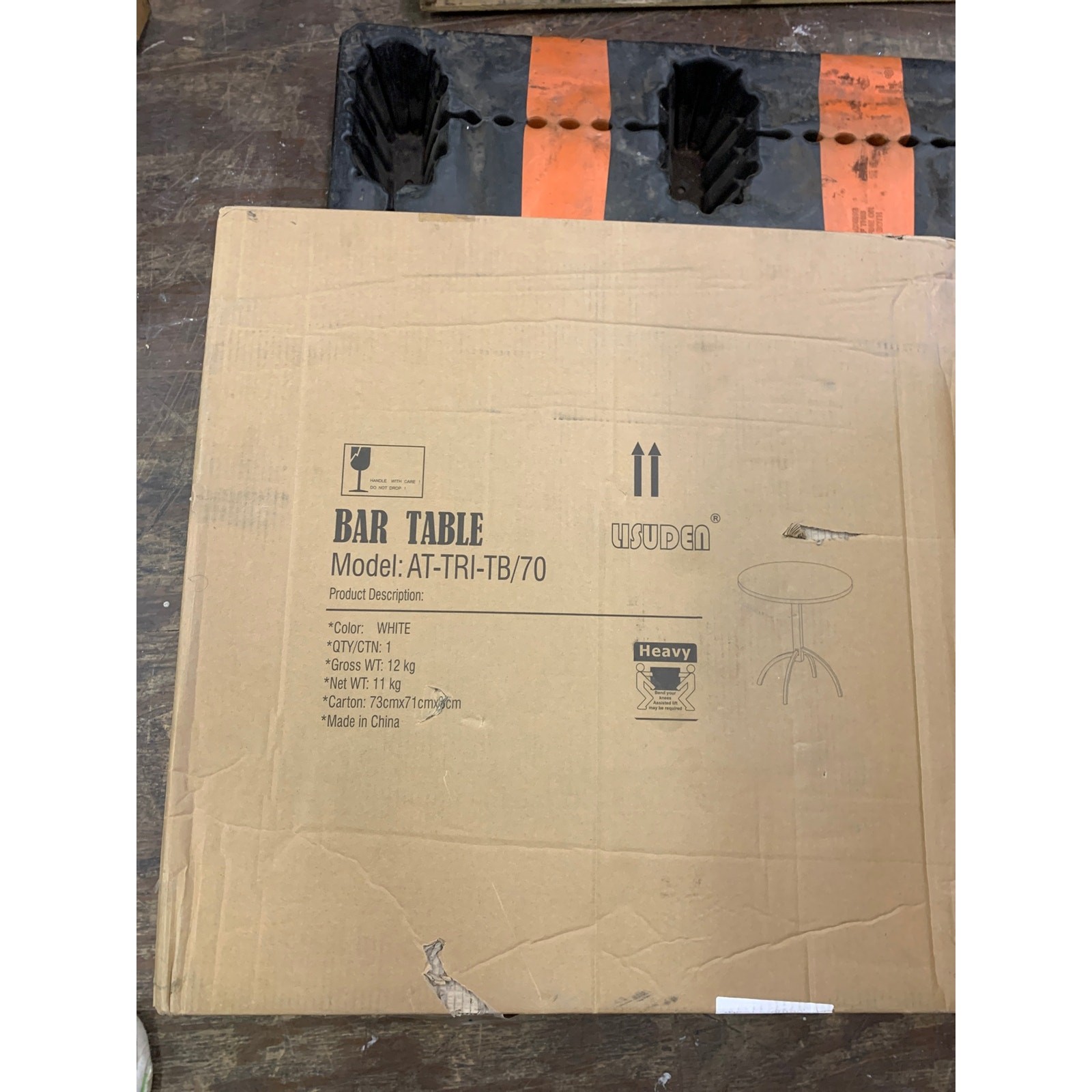 Lisuden Patio Bistro Metal Dining Table, Round Table for 2 Person, 27.5" WHITE