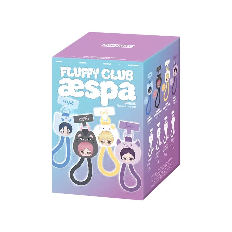 POP MART aespa Fluffy Club Series Vinyl Plush Doll Pendant Card