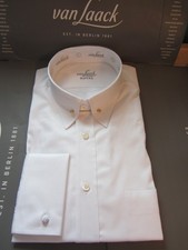 van Laack 42,5 Slim Fit Piccadilly Kragen SEHR ELEGANT Umschlagmanschette 199€++