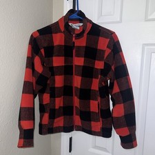 Columbia Youth Buffalo Plaid Red And Black Zip Up Youth Large 10/12